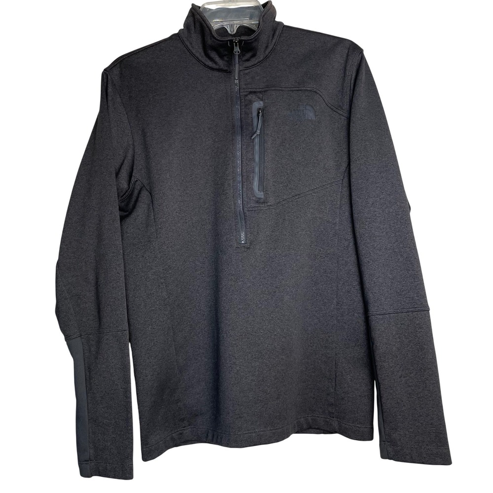 The North Face Men's M/M Charcoal Grey Fleece 1/4 Zip Pullover Sweater